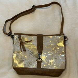 Myra Bag - Brown and Gold Crossbody